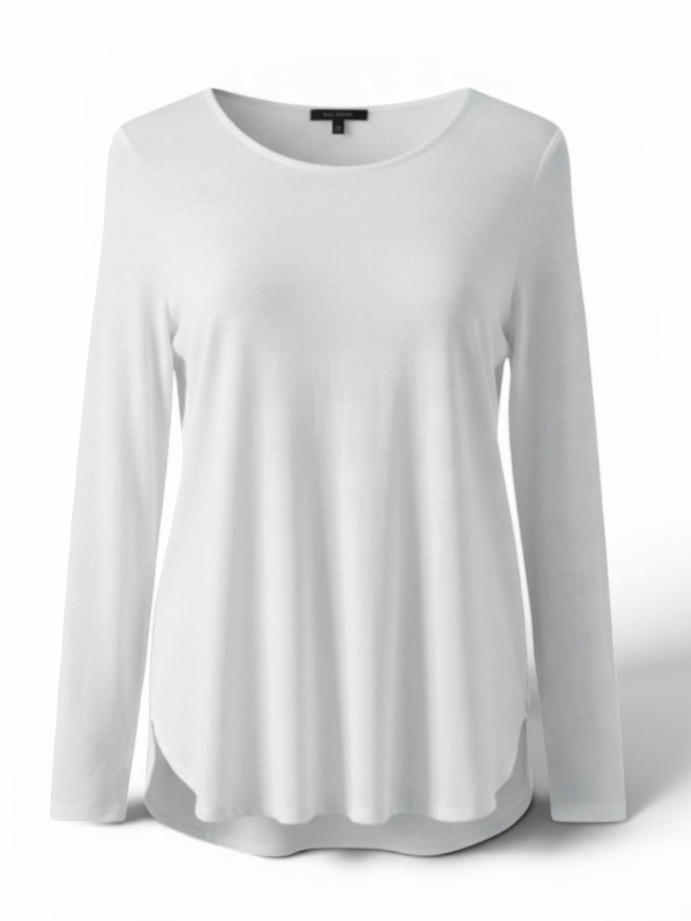 Theory White Side Snap Long Sleeve T-Shirt Size Small